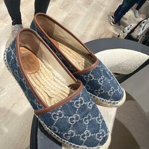 Gucci Blue and Brown Espadrilles